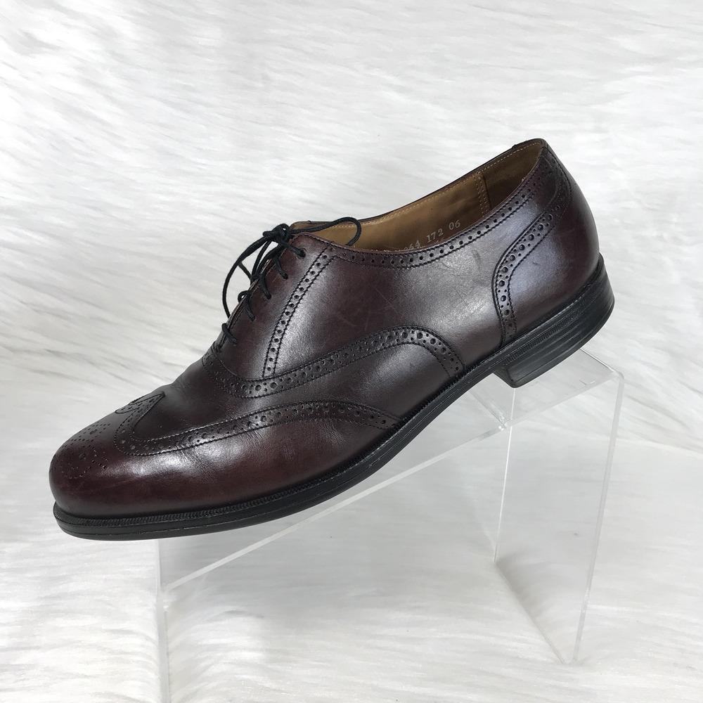 Florsheim Shoes Mens Size 11D Comfortech Wingtip Oxfords Burgundy Leather